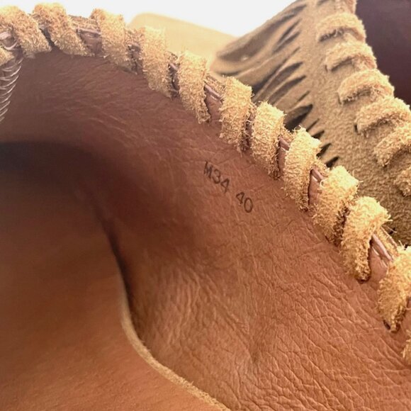 NEW! ANTELOPE DABNEY MULES SUEDE FRINGE BOOTS TAN TAUPE SHOES WOMENS 40 9 9.5 - Picture 8 of 16